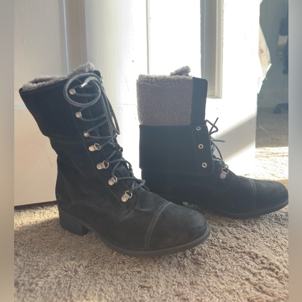 NEW Women's UGG GRADIN Water Resistant Lace Up Mid-Calf Boots Black Size‎ 11